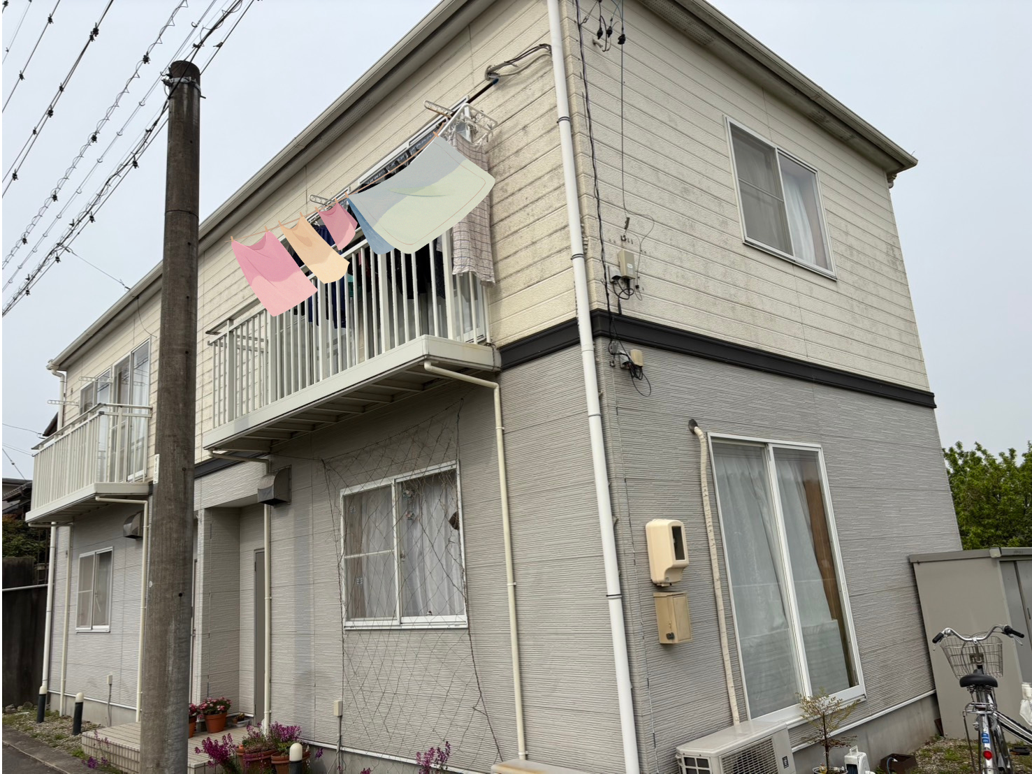知多市　借家　外部改修工事 | 足場工事